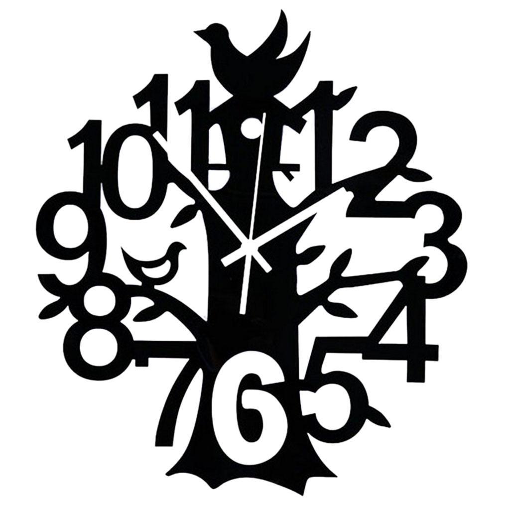 Horloge Murale Silencieuse Non-Ticking Motif Arbre Analogique pour Cuisine