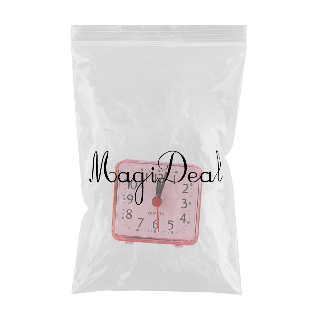 Mini Square Quartz Clock Travel Alarm Clock Bedroom Home Table Clock Pink