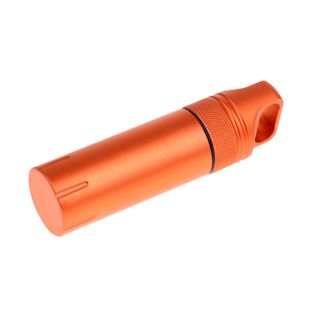 Waterproof Airtight Capsule Seal Bottle Survival Dry Box Pill Box orange