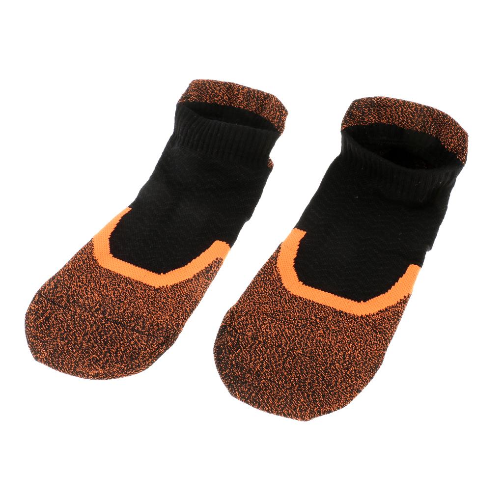 1Pair Men Socks Soccer Baseball Football Basketball Sport Ankle Socks Orange