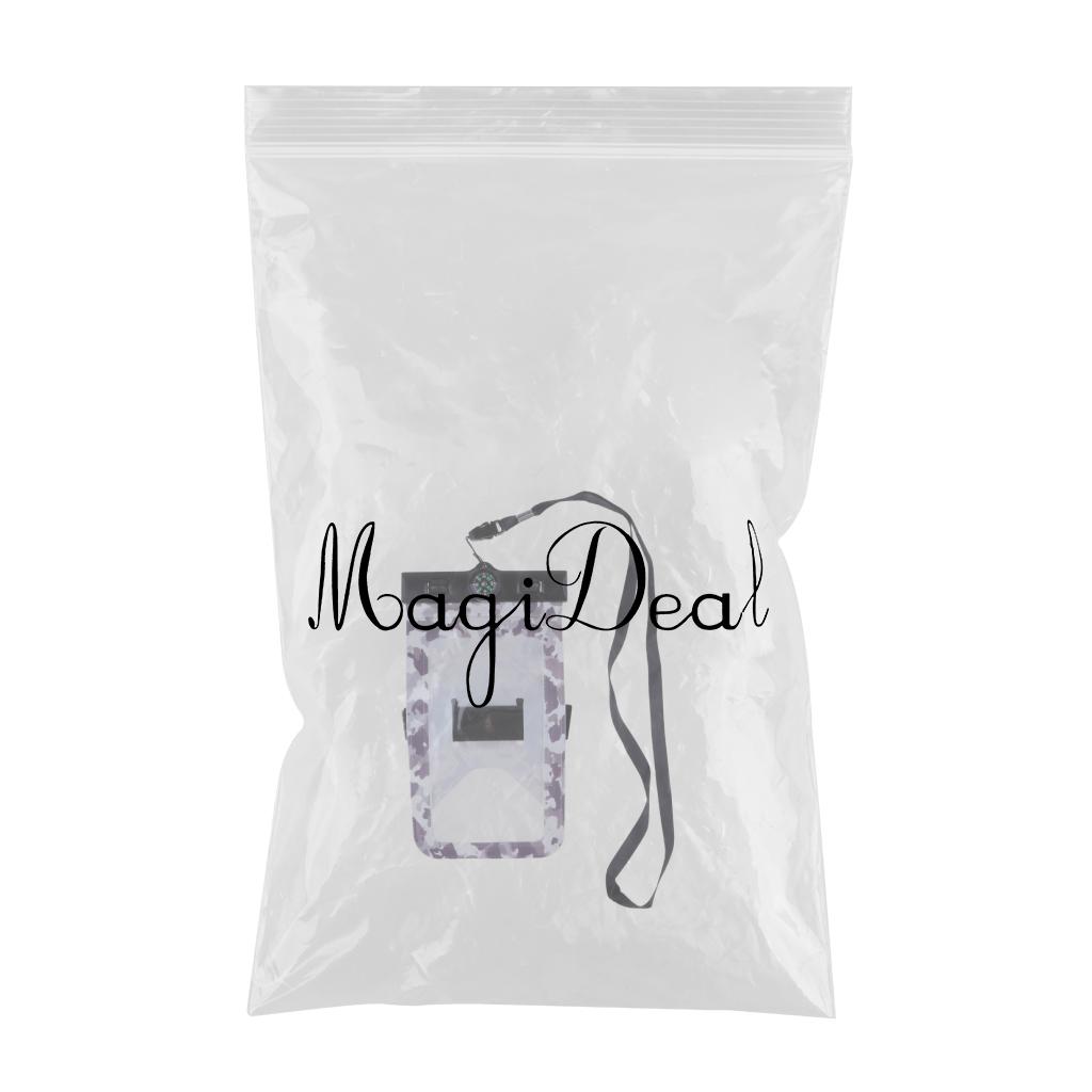 Universal Waterproof Phone Case Pouch Dry Bag with lanyard Camouflage Purple