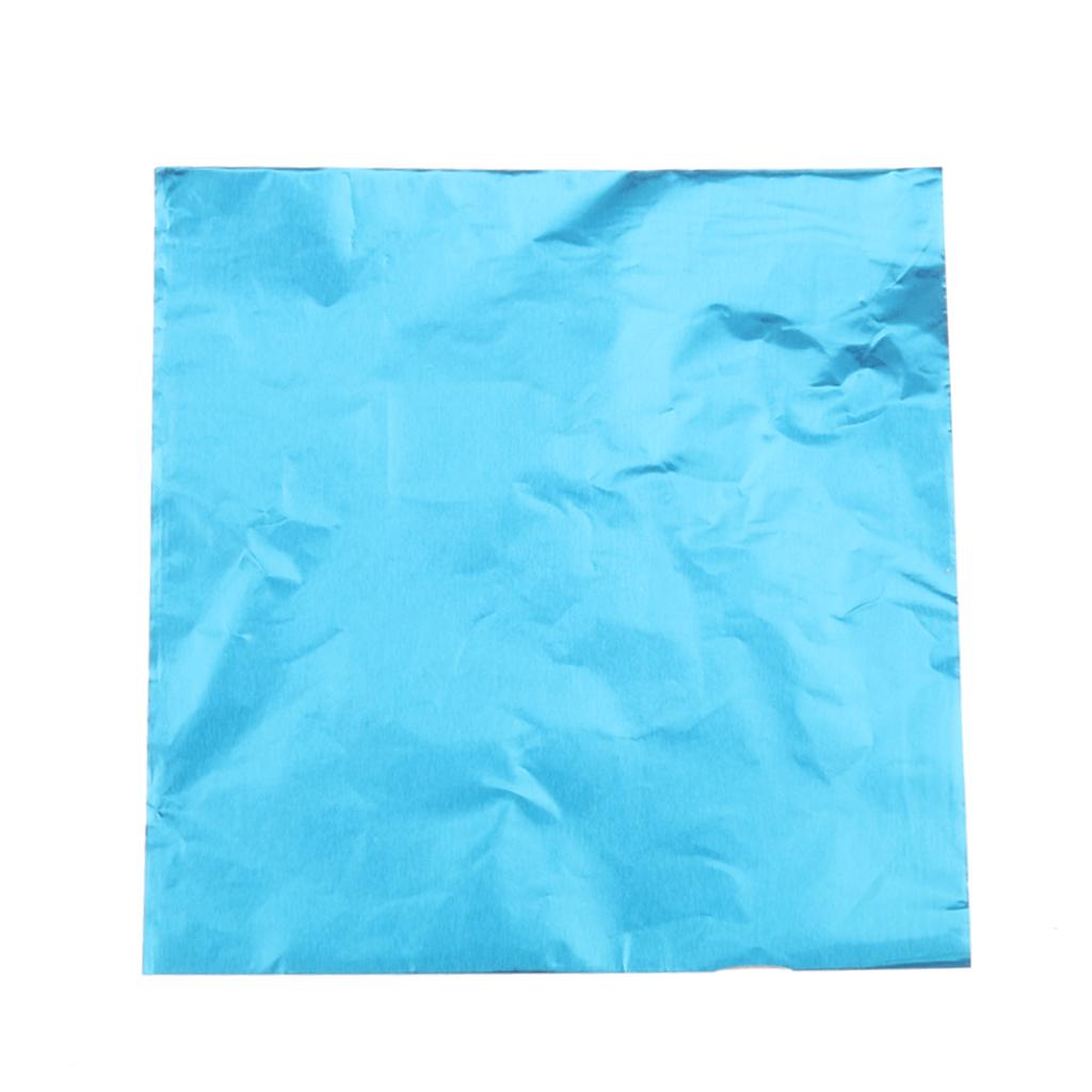 100xChocolate Candy DIY Package Foil Paper Aluminum Tinfoil Wrapper Sky Blue