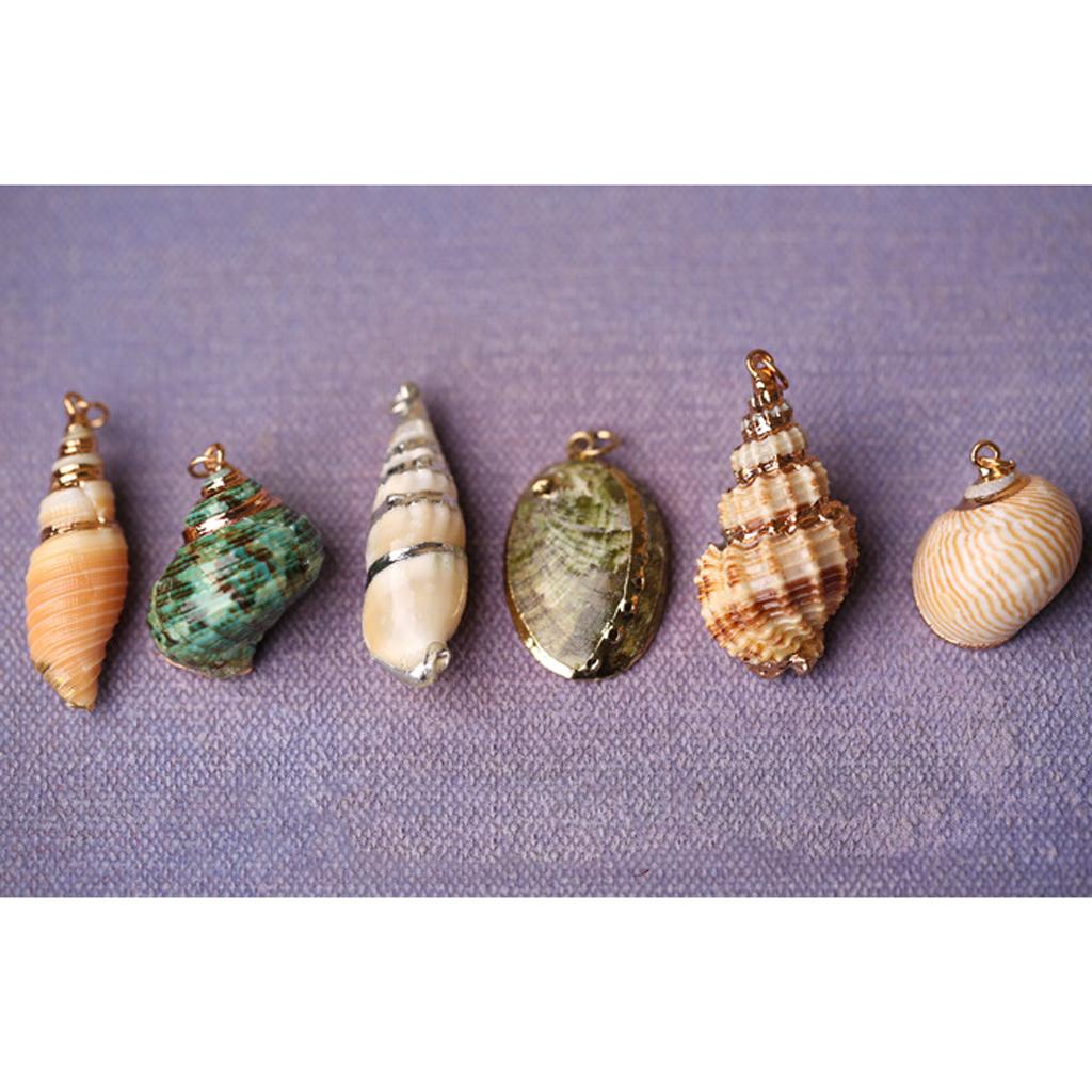 Phenovo Gilding Conch Sea Shell Beads Jewelry Making DIY Crafts Beach Silver