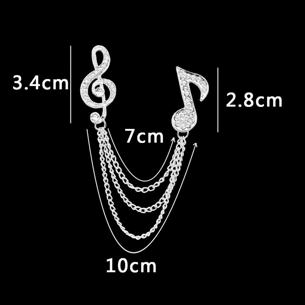 Argent//Or Chaîne Glands Costume broche épinglette Cou Col Pointe Homme Broche Pin