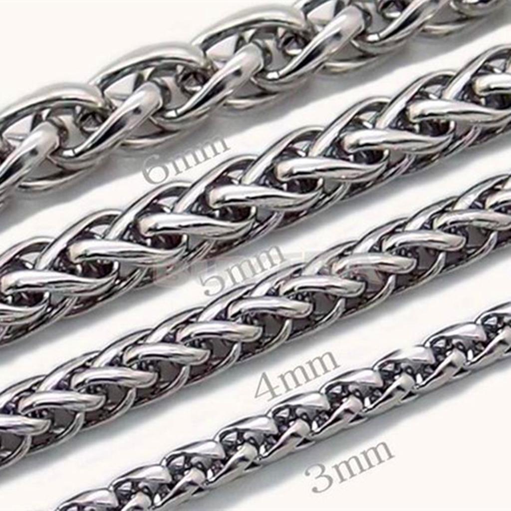 Womens Mens Stainless Steel Twist Chain Link Choker Necklace 3x600mm