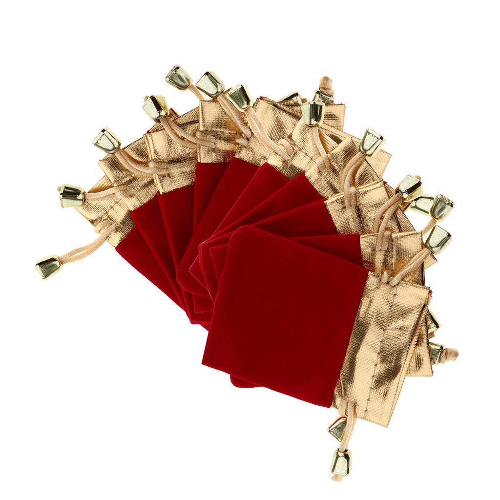 10Pcs Velvet Gift Bags Drawstring Jewelry Pouches Candy Bags Wedding Favors 