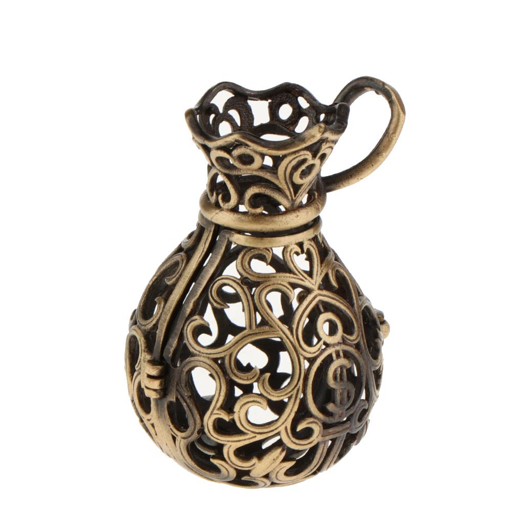 Hollow Pendant Heart Flower Vase Bead Cages Openable Pendant for Necklace