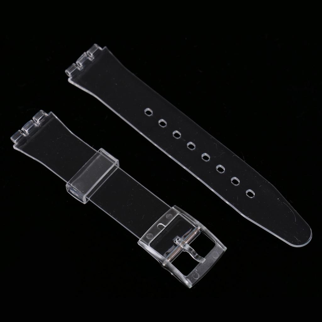 17mm Silicone Rubber Watch Strap Band Waterproof Watchbands Transparent 