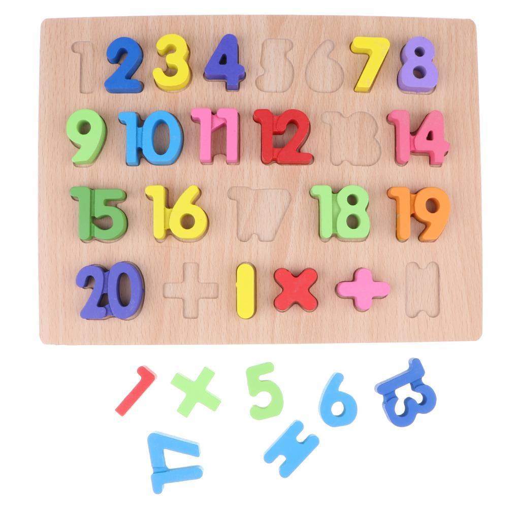 Wooden Developmental Baby Toy Montessori Number Alphabet Spelling Math Puzzles
