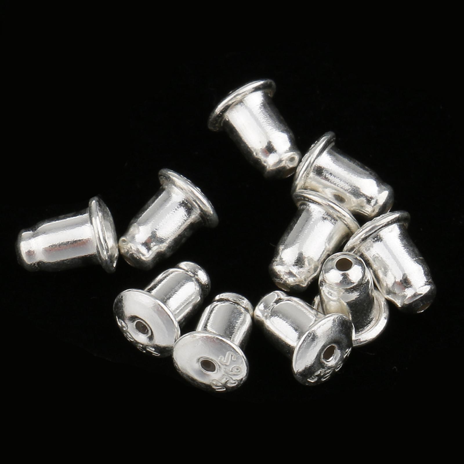 10pcs 925 Sterling Silver Earring Back Stopper Earnuts Jewelry Findings 4mm