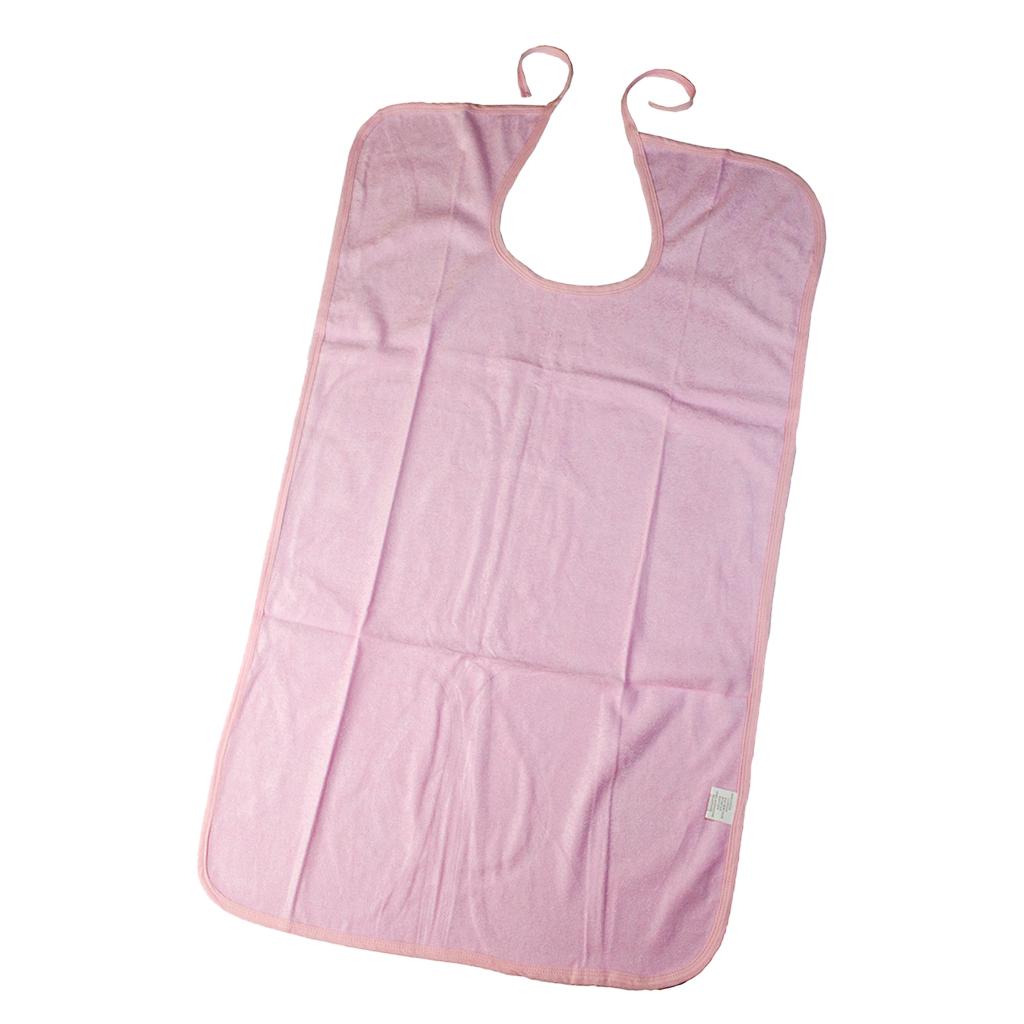 Waterproof Washable Adult Disability Bib Mealtime Cloth Protector Apron Pink