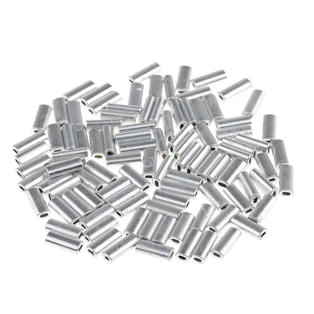 100pcs Single Aluminum Fishing Crimp Sleeves Tube Wire Leader Sleeve 1.2mm