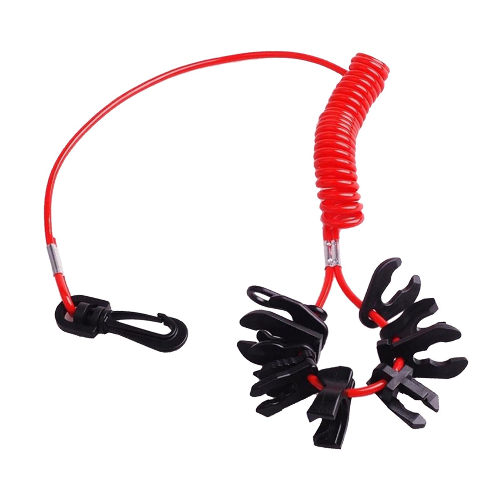 Universal Boat Coiled 11 Key Emergency Engine Cut Off Kill Switch Lanyard