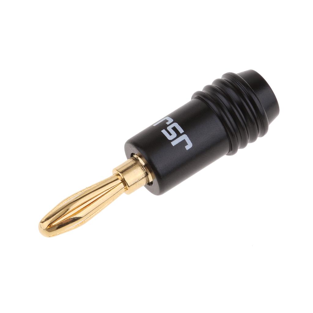 Gold Plated 4mm Banana Plug for Audio Video Speaker Cable black