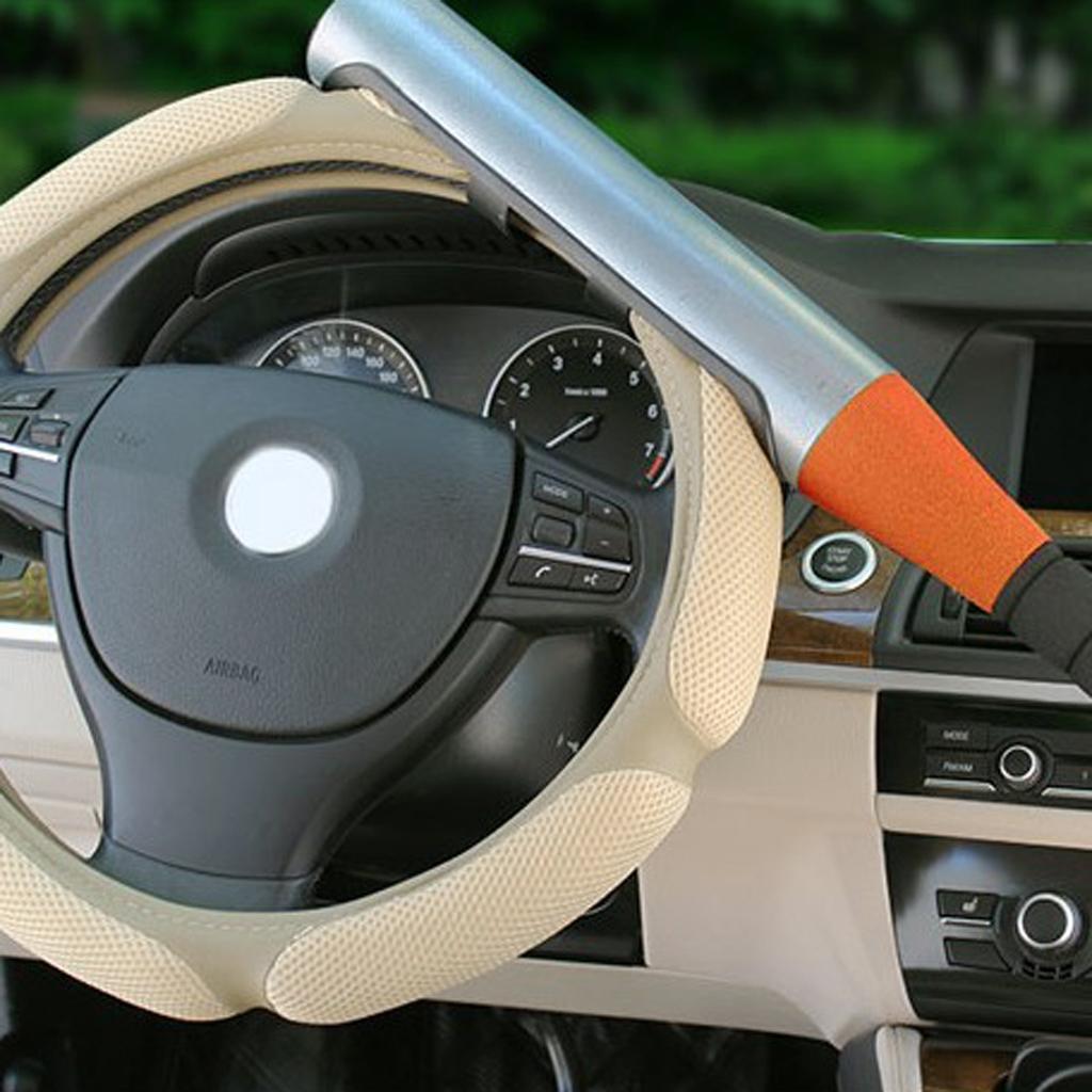 Car Van Vehicle Baseball Bat Steering Wheel Security Lock Anti-theft Orange