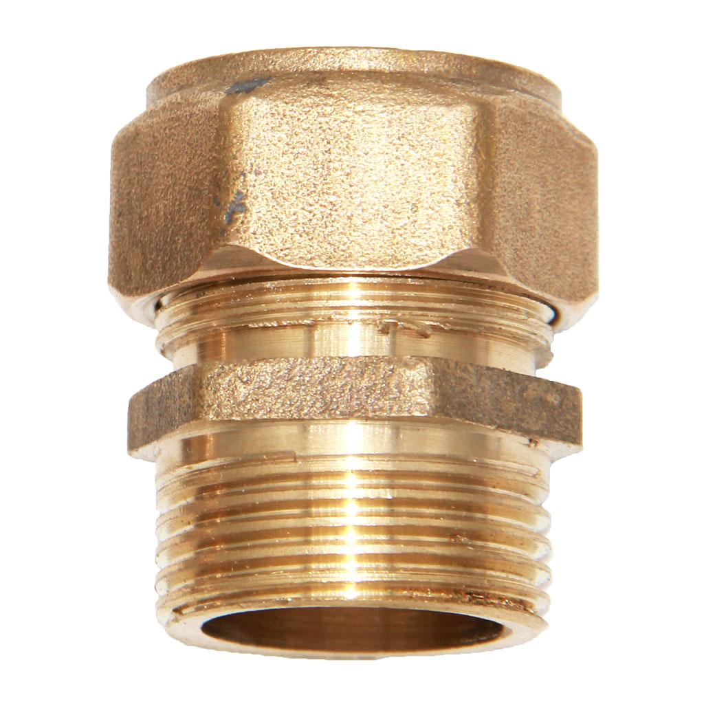 Brass Screw Coupling Compression Male Aluminum Pipe Thread Connector S25 1''