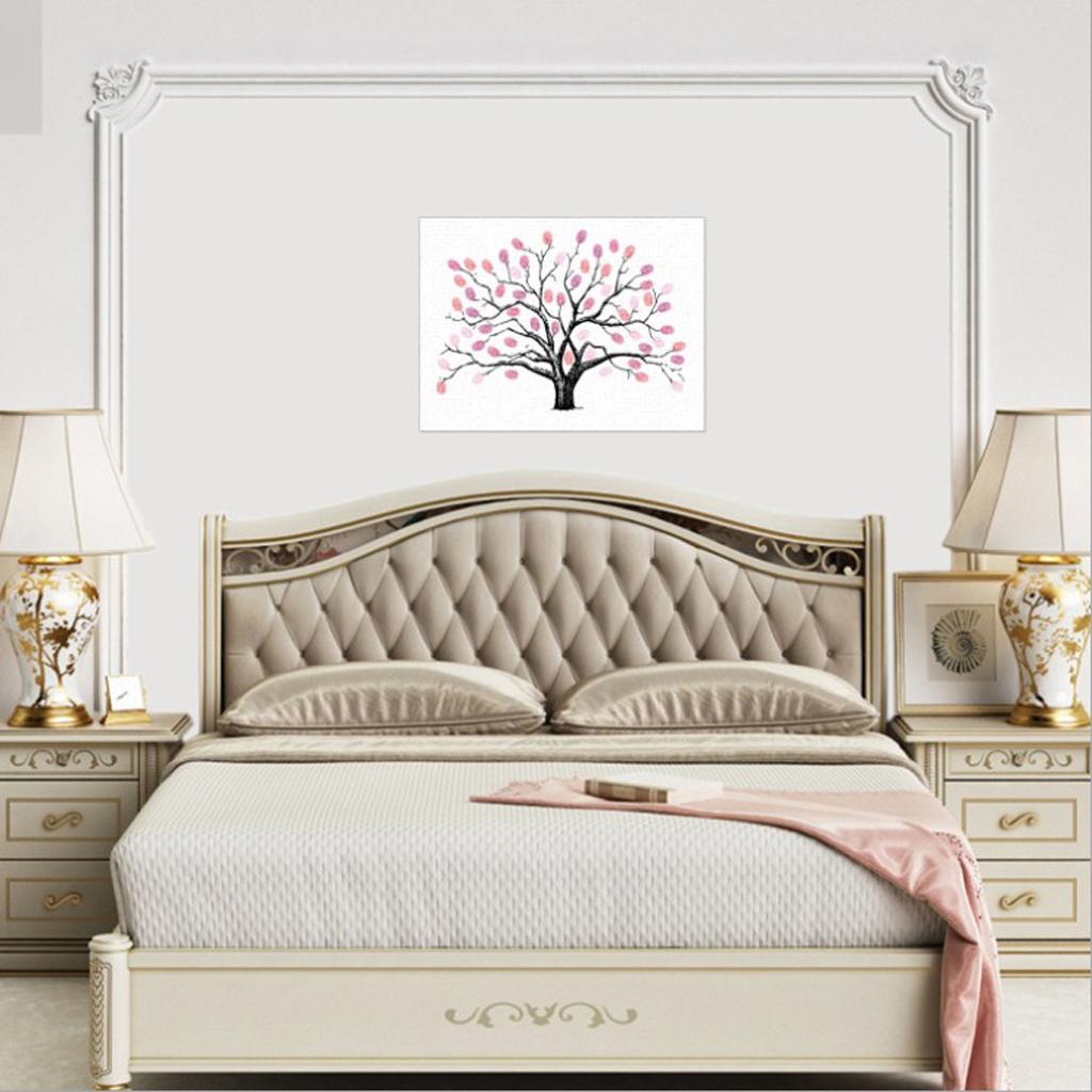 Wedding Thumbprint Tree Finger Painting Wedding Guest Book Purple