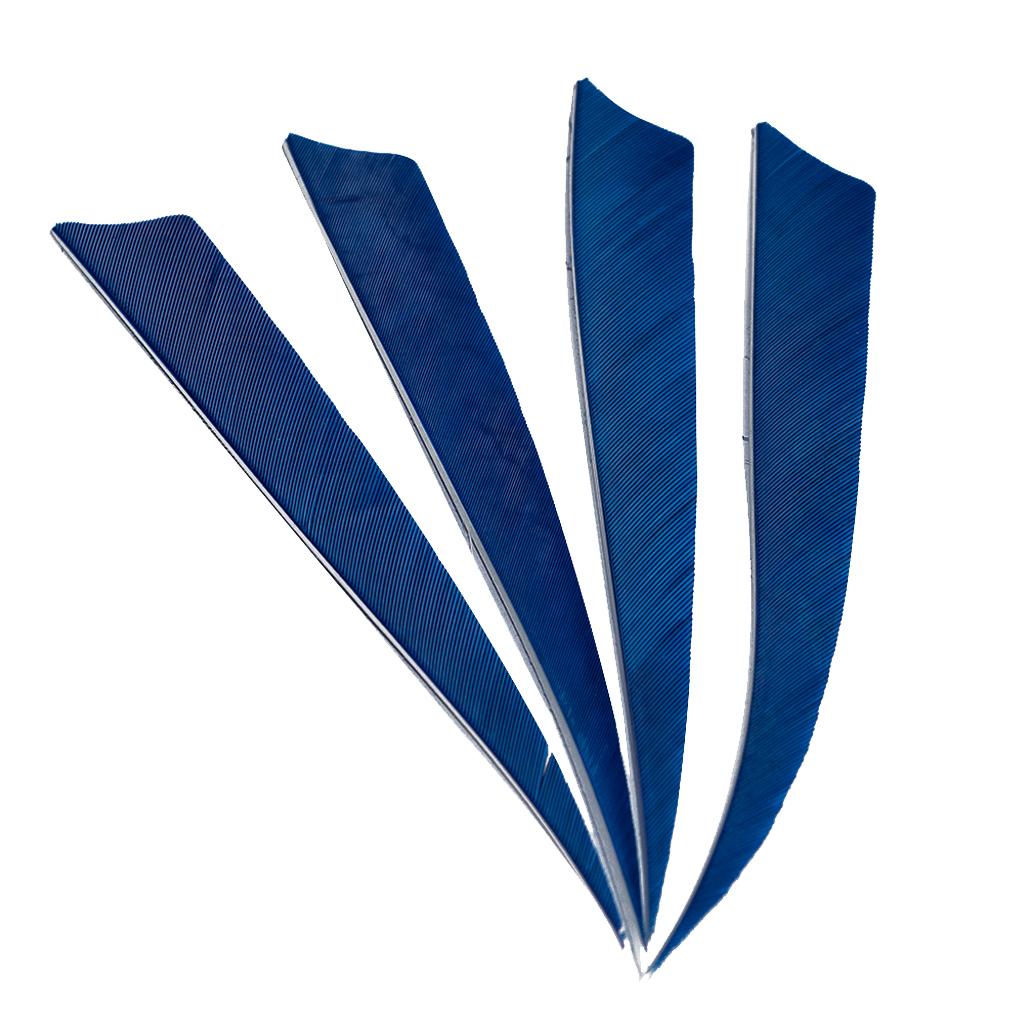 10 Pieces Shield Cut Archery Hunting Arrow Feather Fletching DIY Blue