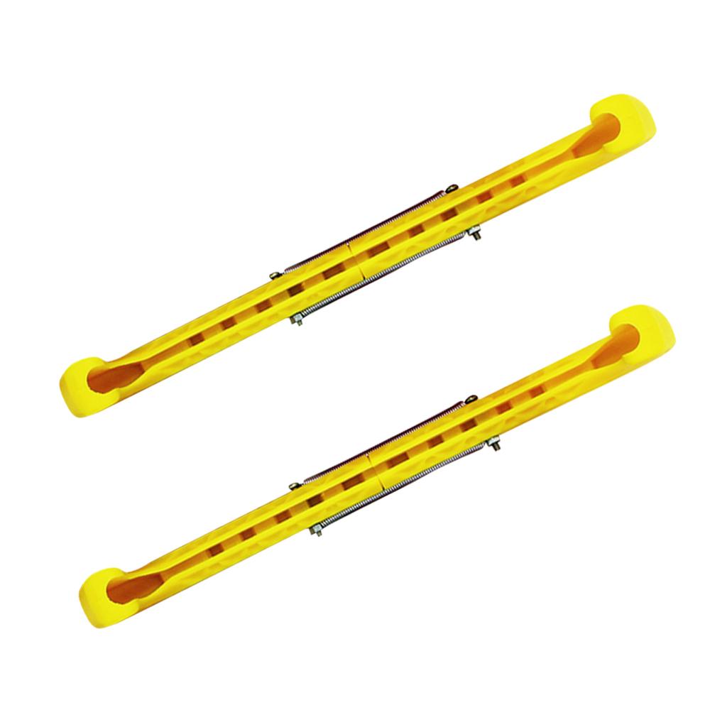 1 Pair Plastic Ice Hockey Figure Skate Walking Blade Guard Protective Cover Yellow