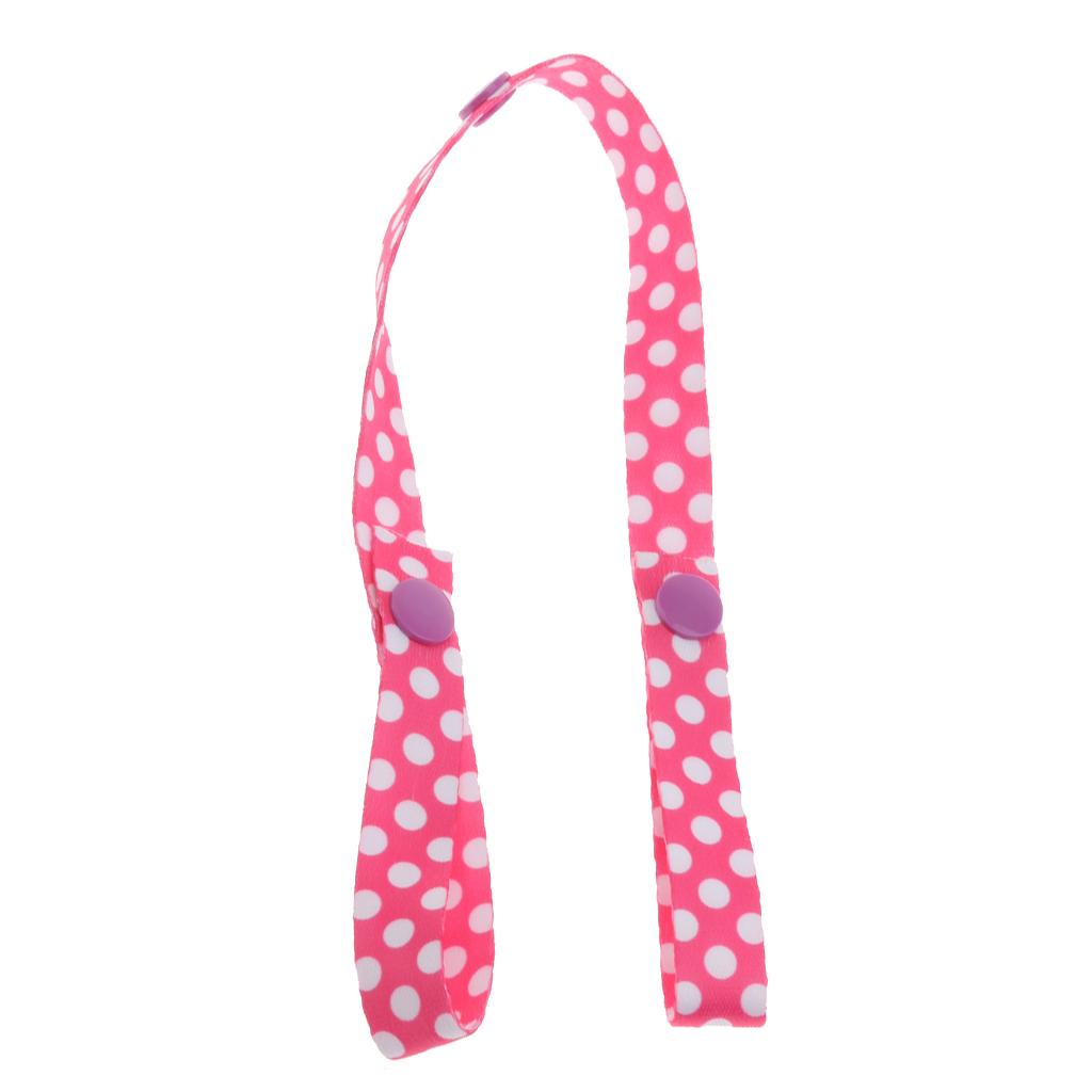 Stroller Strap Anti Drop Toy Fastening Pacifier Clips Hanger Pink Polka Dots