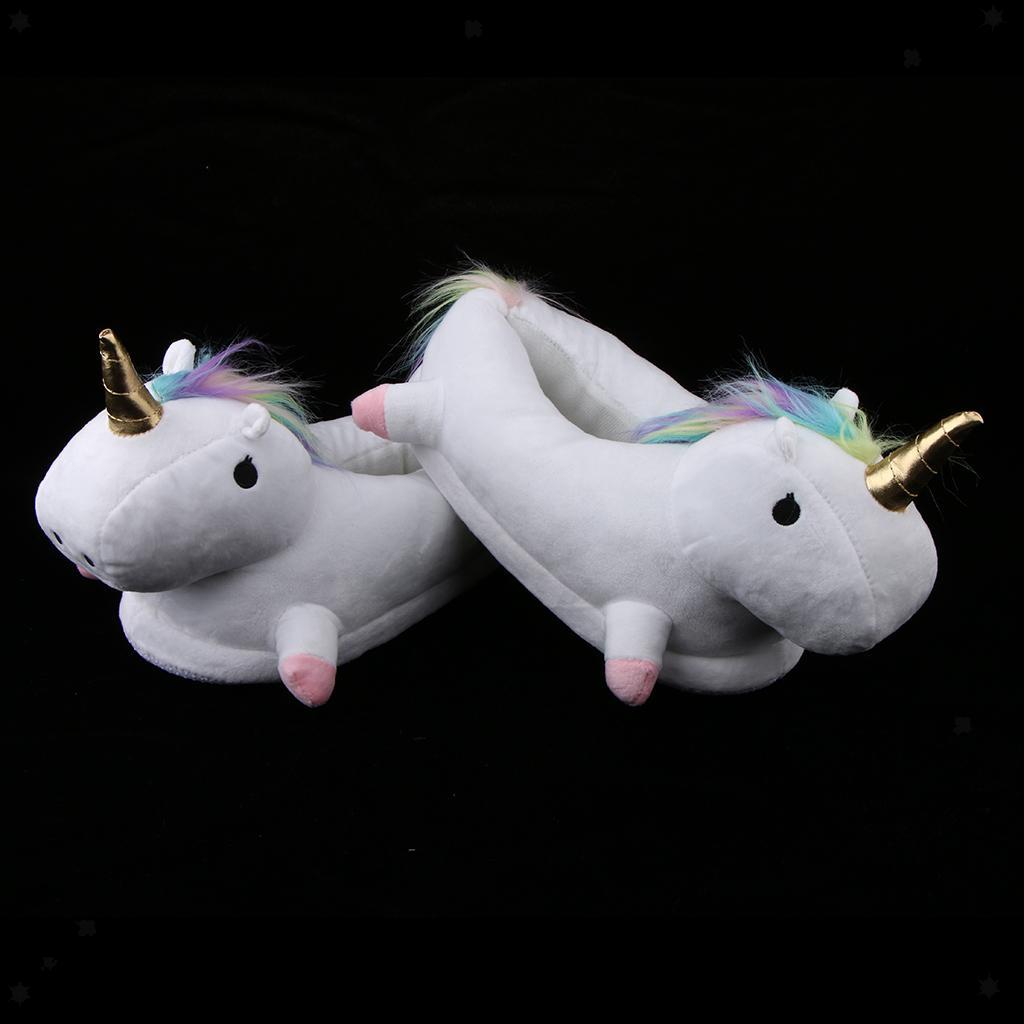 Cozy Plush unicorn Slipper Fun Animal Indoor Slipper House shoes Noël Cadeaux