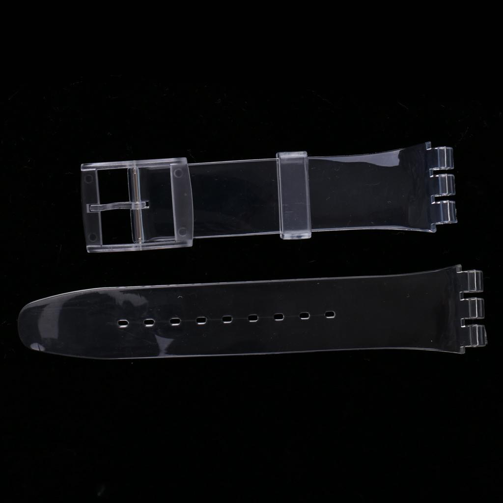 19mm Silicone Rubber Replacement Watch Bands Waterproof Transparent 