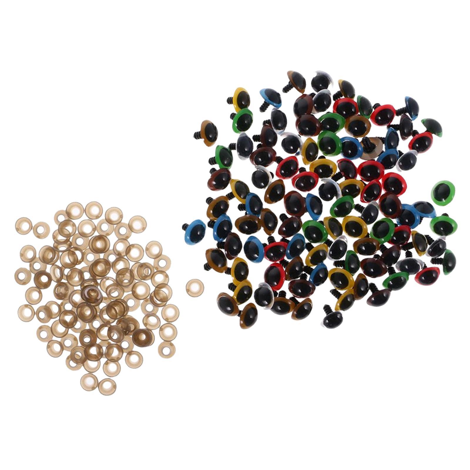 100pcs 6-20mm Mix Color Plastic Safety Eyes For Making Soft Toy Bear Animal Doll