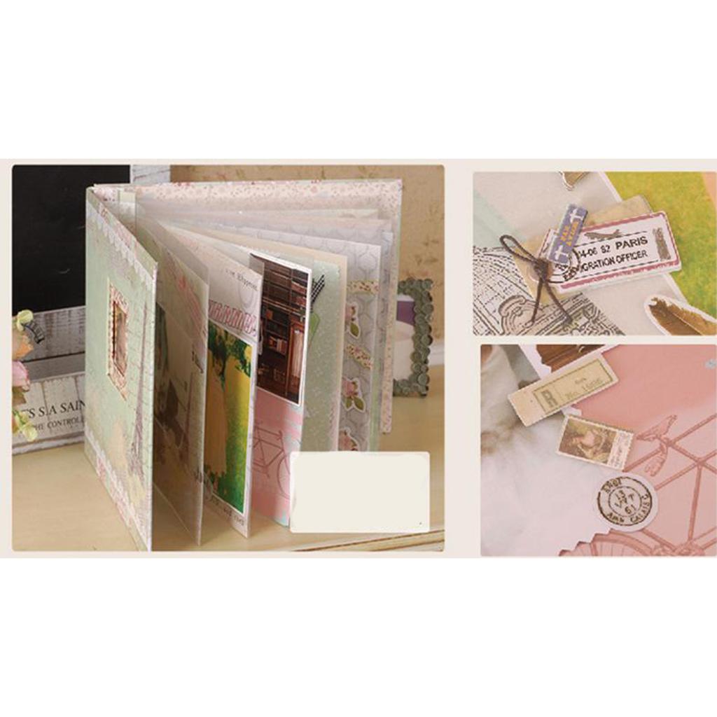 10 Pages Slip In Memory Scrapbook Photo Album DIY Handmade Anniversary Scrapbook with Colorful Decoration Paper