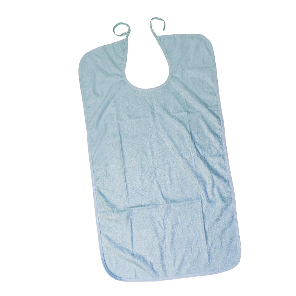 Waterproof Washable Adult Disability Bib Mealtime Cloth Protector Apron Blue
