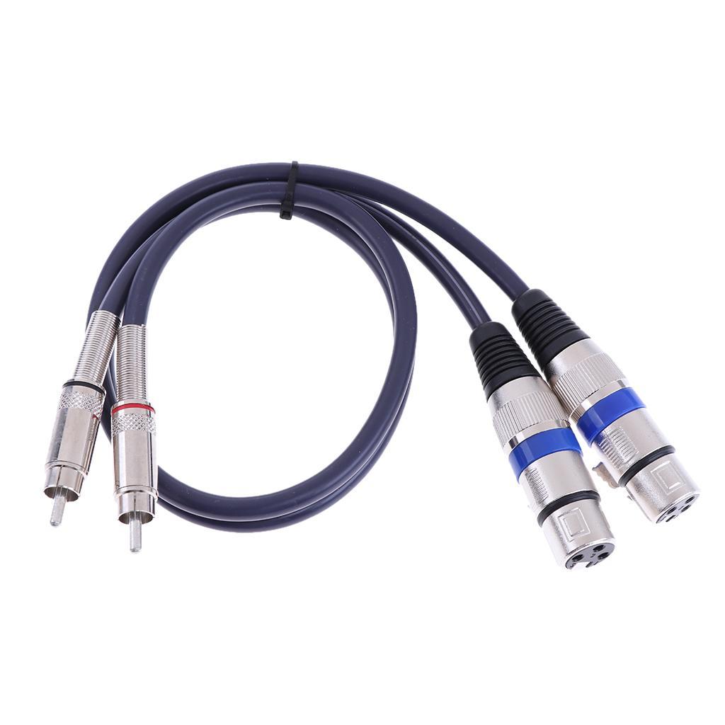 Dual Female XLR to Male RCA Cable Plug 2 XLR to 2 RCA Plug Audio Cable Cord eBay