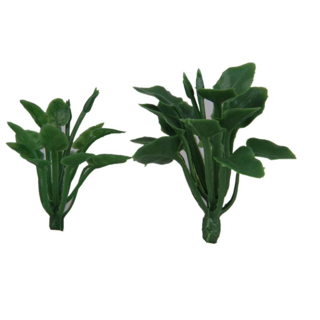 50pcs Green Scenery Landscape Model Grass with Heart-Shaped Leaves