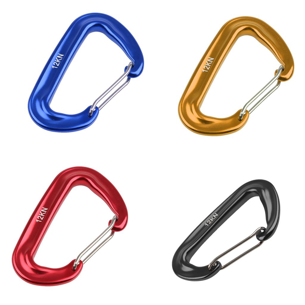 12KN Aluminium Spring Clip Carabiner For Climbing Backpack Hook - Wine Red