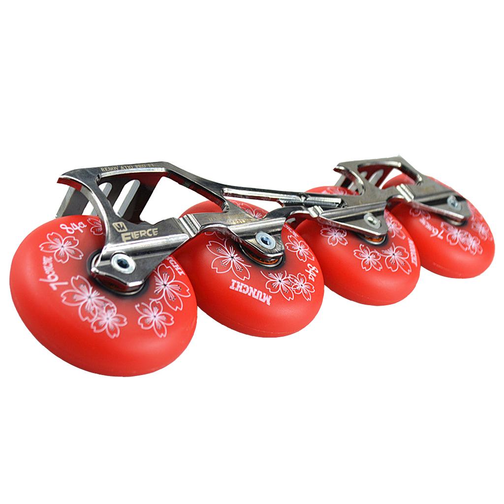 4 Pieces Inline Roller Hockey Fitness Skate Replacement Wheel 84A 72mm Red