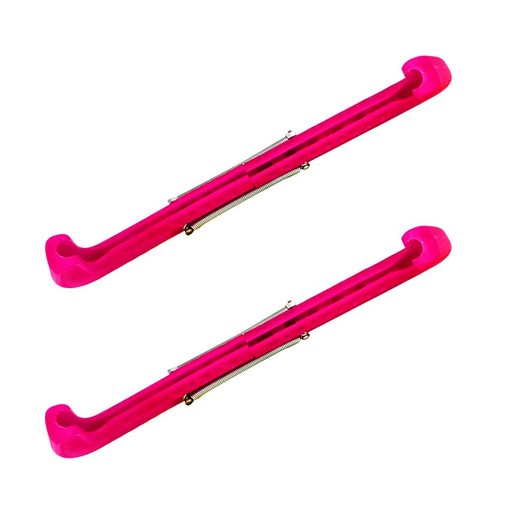 1 Pair Plastic Ice Hockey Figure Skate Walking Blade Guard Protective Cover Pink