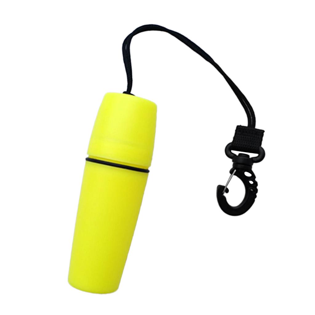 Scuba Diving Snorkeling Kayak Waterproof Container Bottle With Hook Yellow