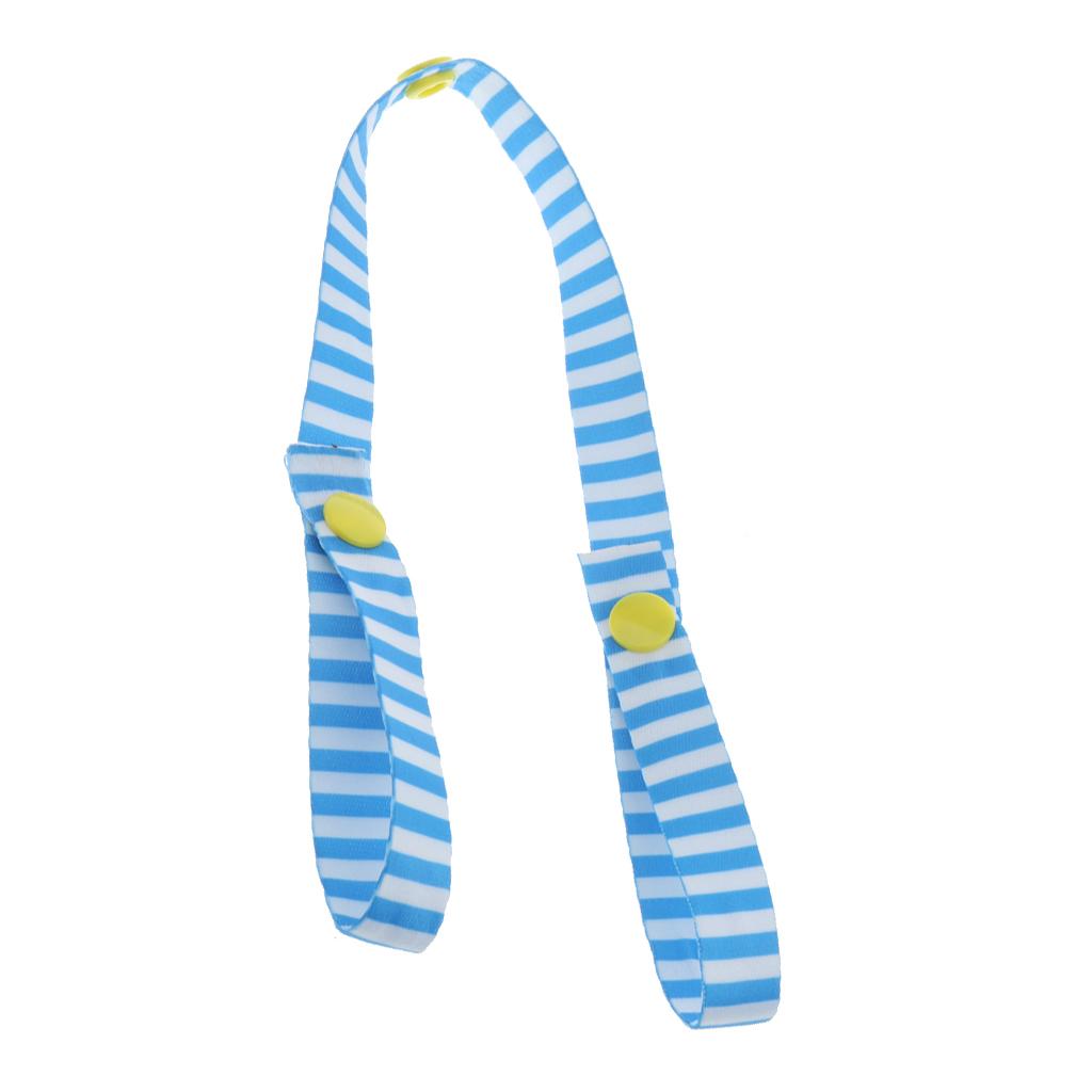 Stroller Strap Anti Drop Toy Fastening Pacifier Clips Hanger Blue Striped