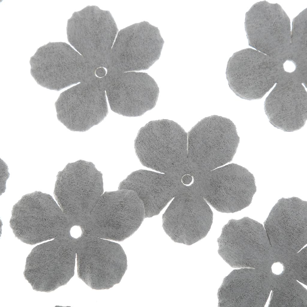 30 Velvet Fabric Flower Embellishment Scrapbooking Applique Craft Grey