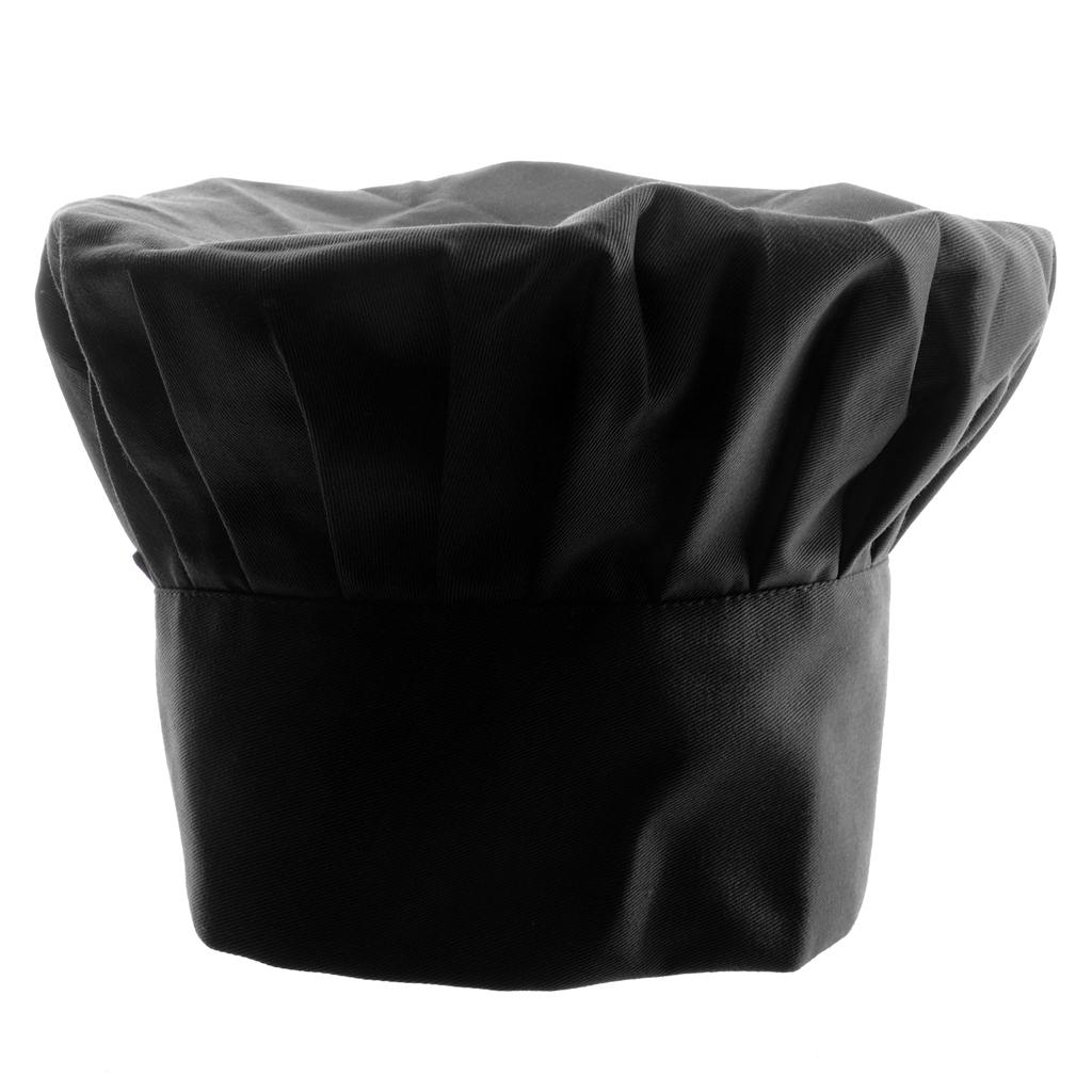 Elastic Adult Elastic Baker Kitchen Cooking Hat Costume Cap Chef Hat Black