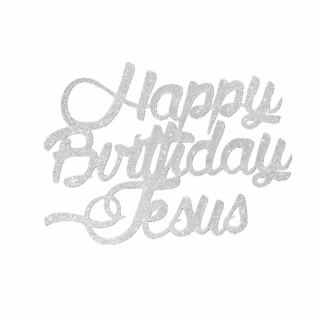 20 x Happy Birthday Jesus Cupcake Picks Cake Topper Xmas Decoration