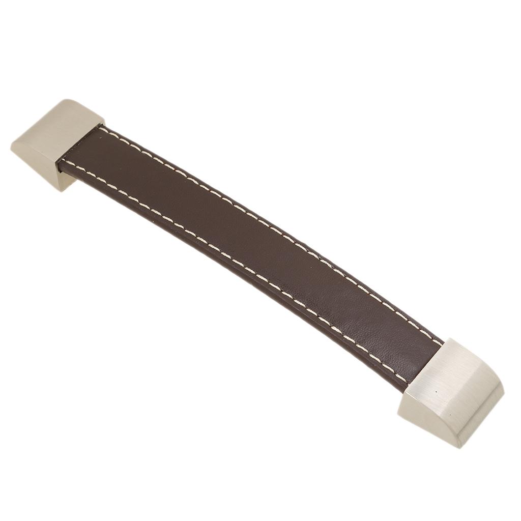 160mm Modern Leather Kitchen Cabinet Cupboard Door Drawer Pull Handle -Brown