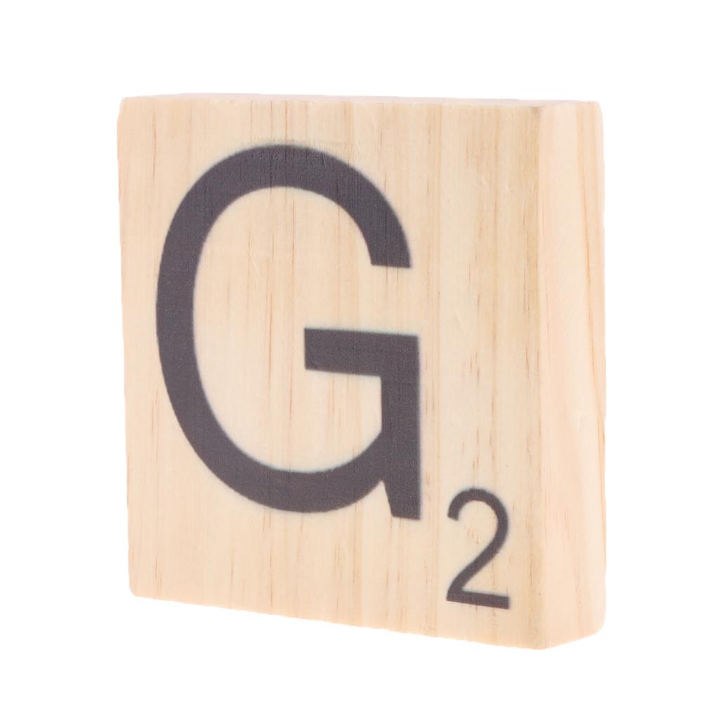 9cm Wooden Alphabet Puzzle Tiles Board Black Letters&Number For Crafts G2