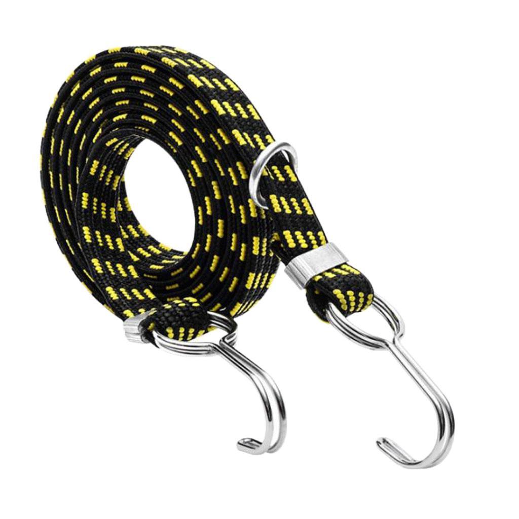 Colorful Stretch Strong Elastic Luggage Strap Rope Rubber Band with 2 Hooks