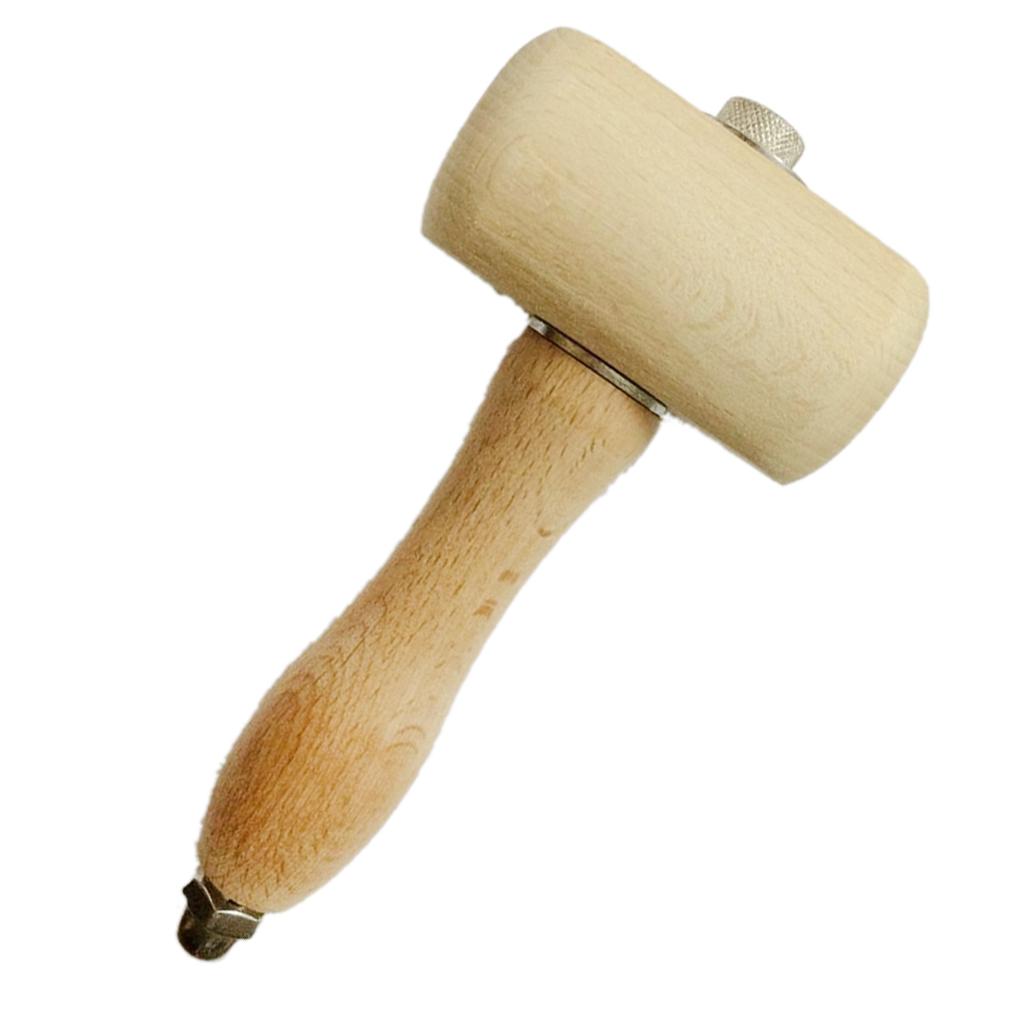 Wood Wooden Leathercraft Carving Hammer Sewing Leather Cowhide Tool 