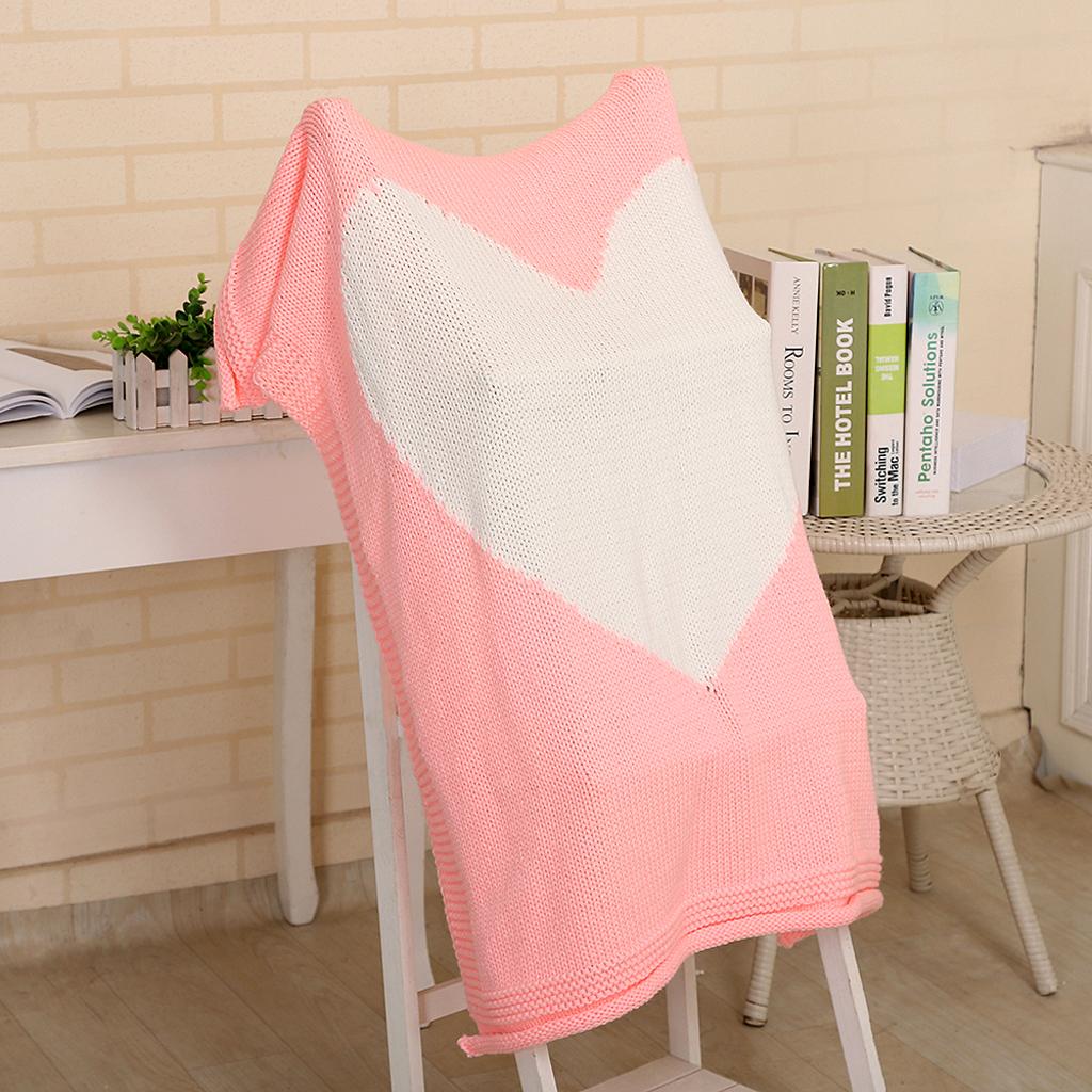 Soft Knit Blanket Sleeping Swaddle Cot Crib Wrap Quilt for Toddler Baby Kids Pink
