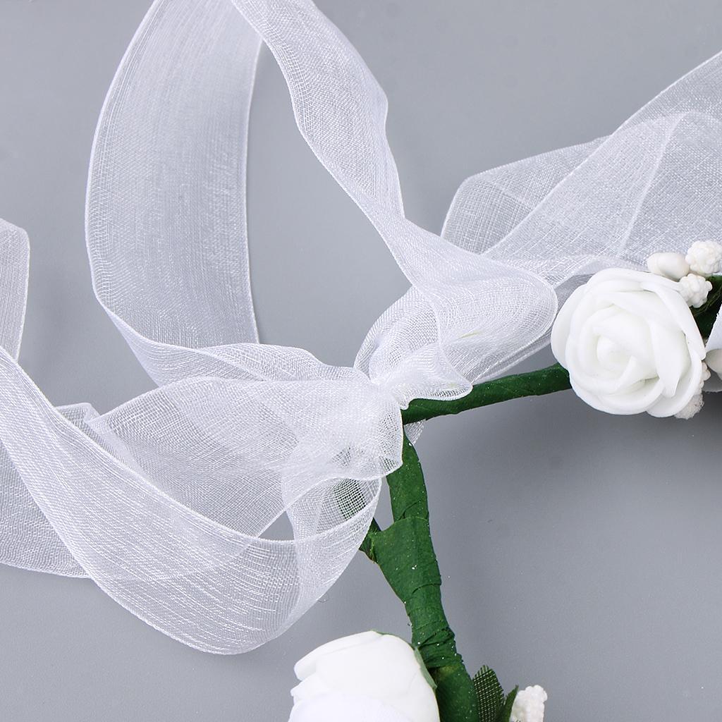 Details about  / Women Flower Wedding Hair Headband Crown Vine Wreath Garland Wrist Band Set