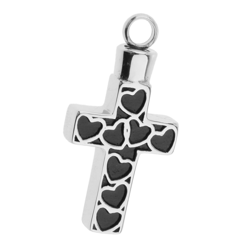 Cross Shape Stainless Steel Cremation Keepsake Pet Ash Urn Holder Pendant