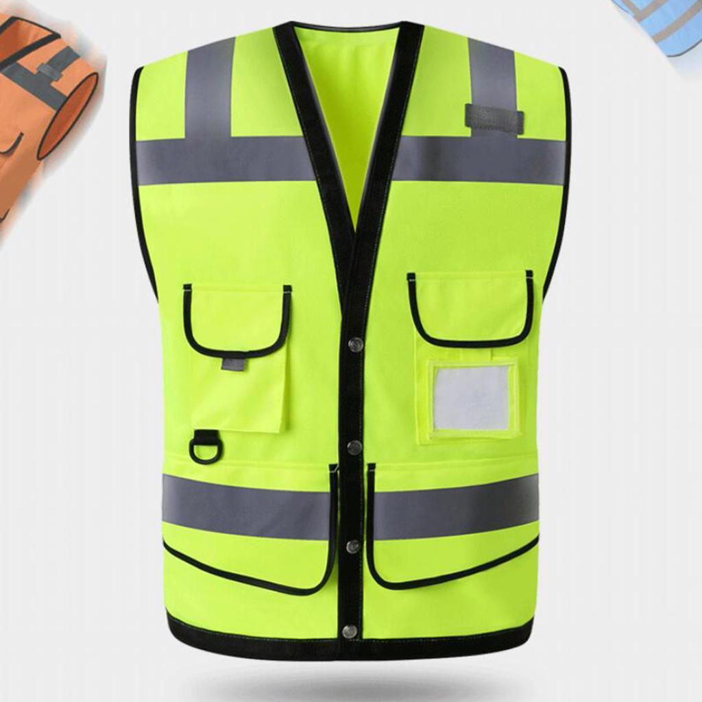 Safety Waistcoat with Reflective Tape Sleeveless Breathable Vest Workwear 