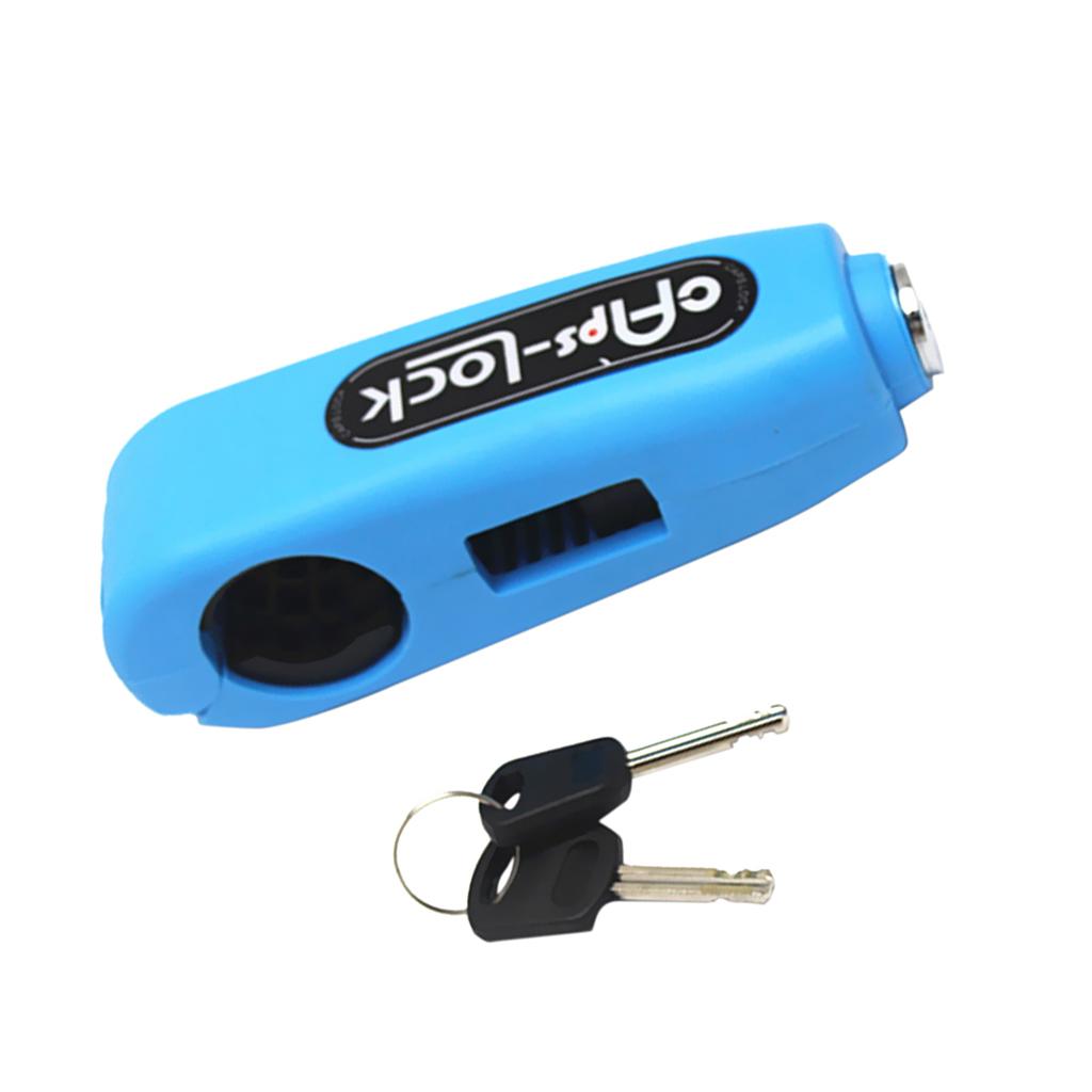 Blue Motorcycle Handlebar Brake Lever Accelerator Lock Anti Theft Security