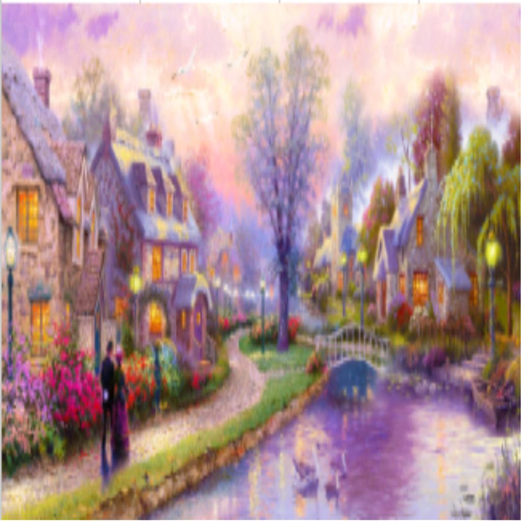 5D DIY Diamond Paintings Embroidery Cross Craft Stitch Pink Landscapes