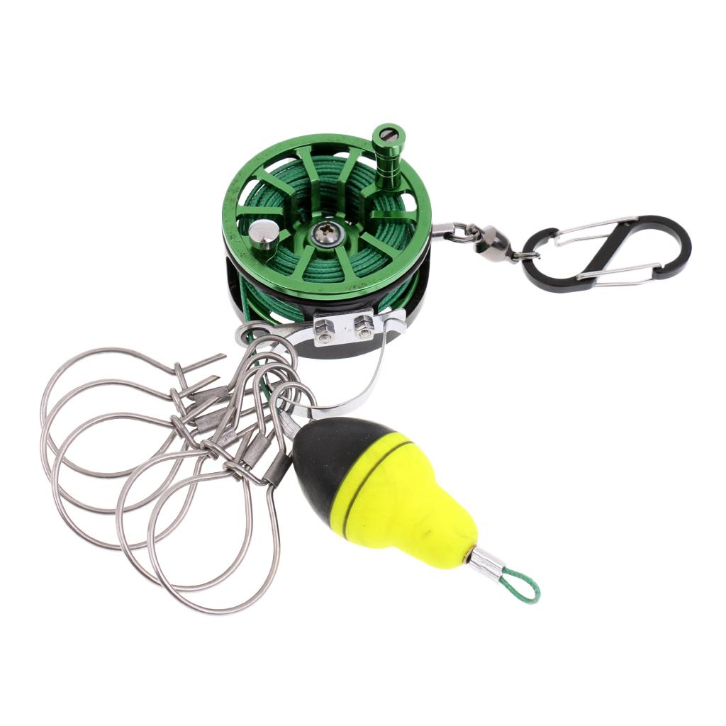 Stainless Steel Fishing Lock Buckle with Reel Live Fish Locks 60# Green
